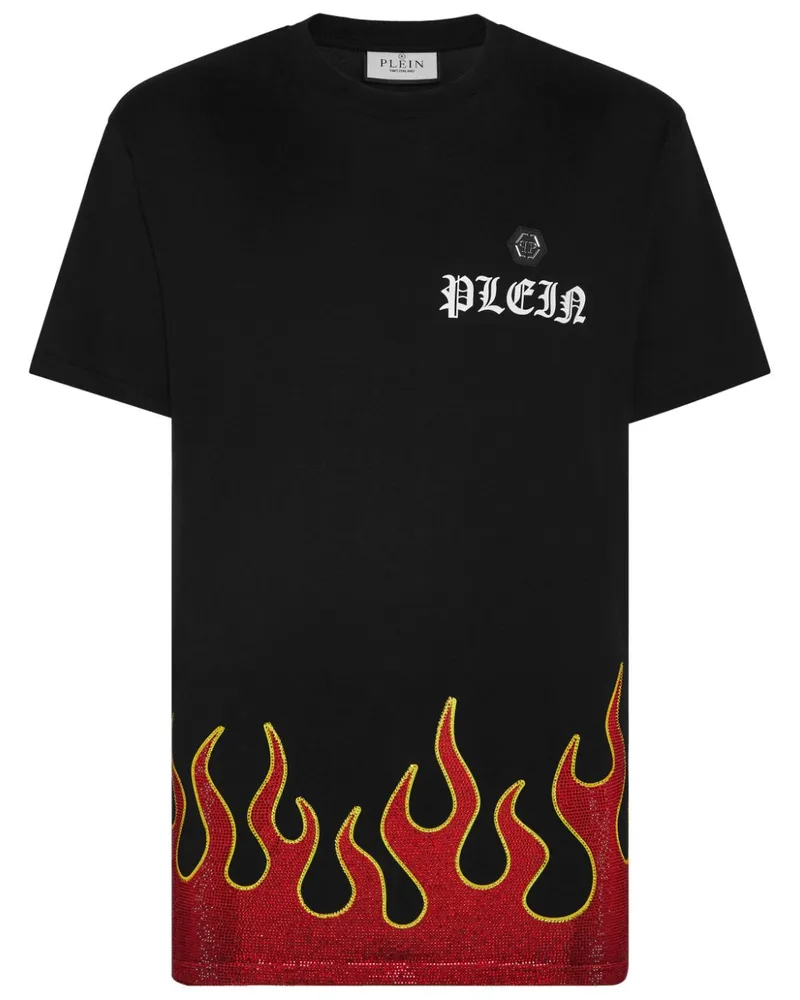Philipp Plein T-Shirt mit Flame-Print - Schwarz Schwarz