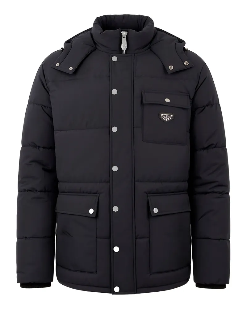 Philipp Plein Gefütterte Kapuzenjacke - Schwarz Schwarz