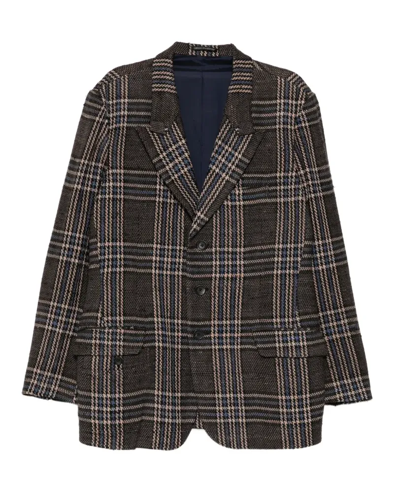 Yohji Yamamoto Kariertes Sakko - Braun Braun