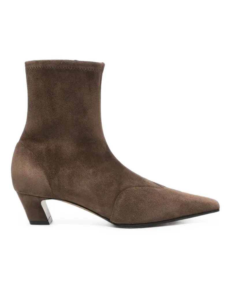 KHAITE Spitze Stiefeletten aus Wildleder - Braun Braun