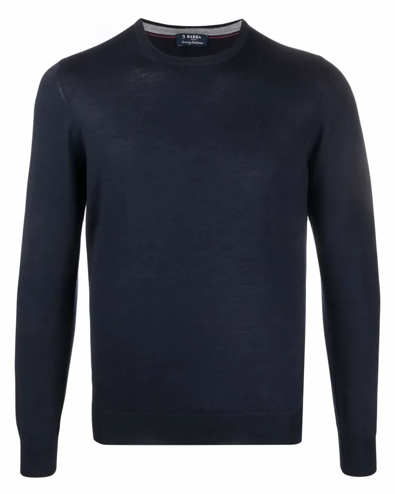 BARBA Fein gestrickter Pullover - Blau Blau