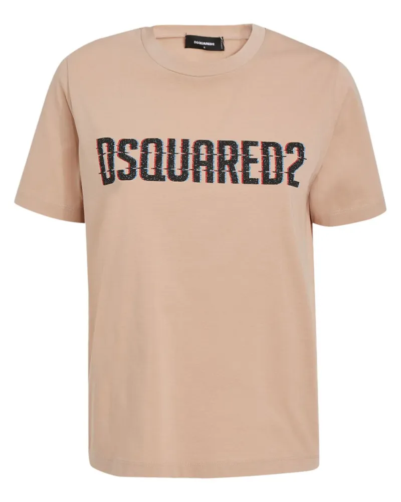Dsquared2 T-Shirt mit Logo-Print - Nude Nude