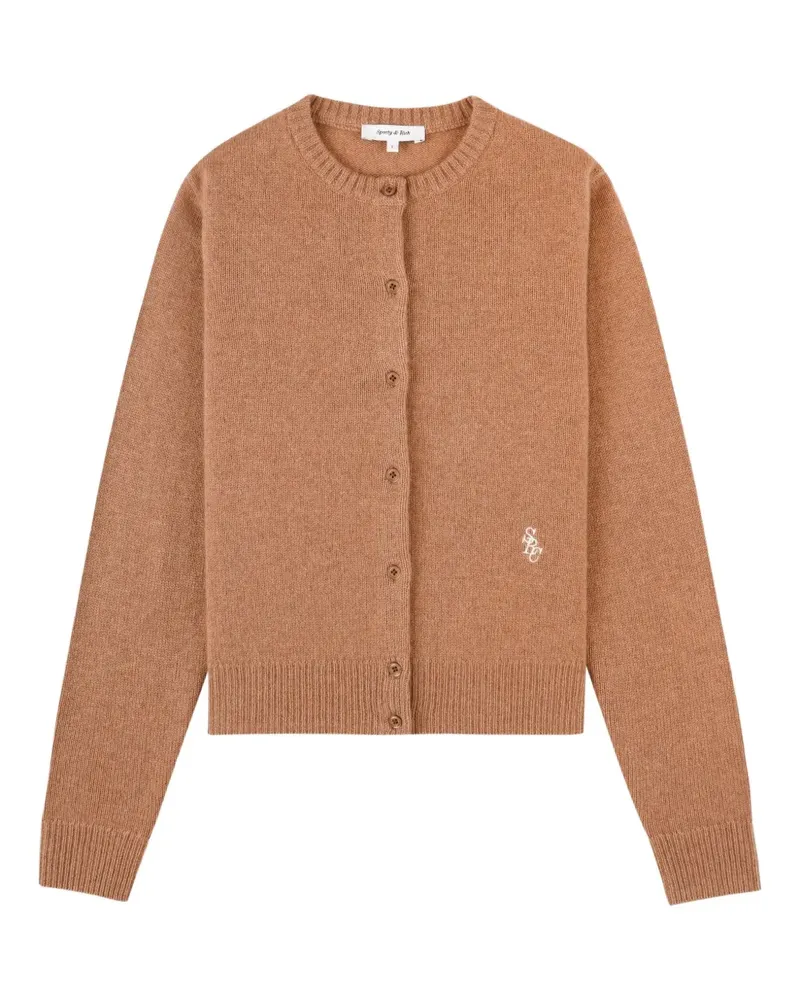 SPORTY & RICH Bestickter Cardigan mit Knöpfen - Braun Braun