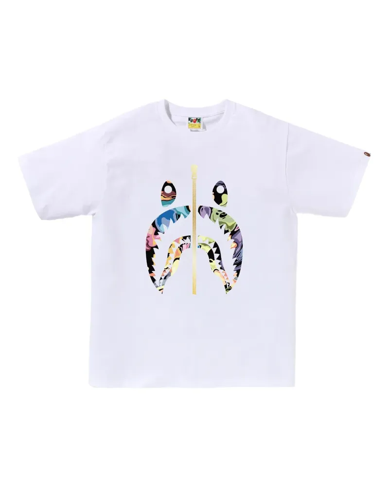 BAPE T-Shirt mit Hai-Print - Weiß Weiß
