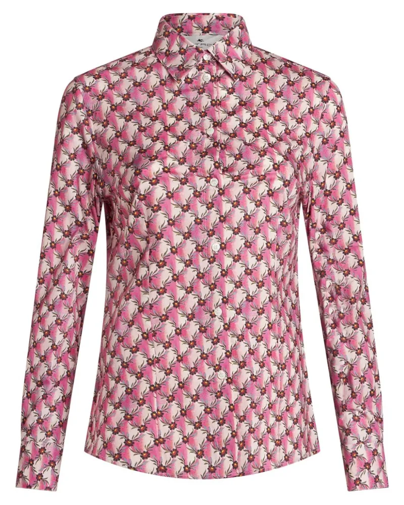 Etro Hemd mit blumigem Monogramm - Rosa Rosa