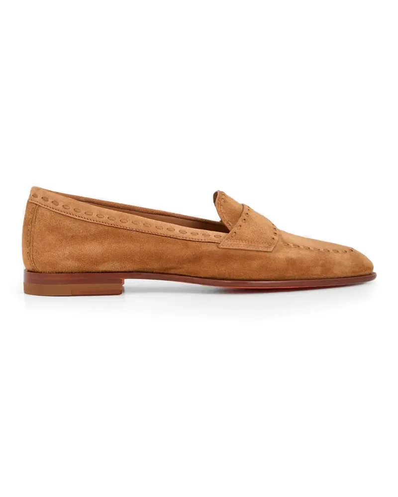 Santoni Loafer mit Ziernähten - Braun Braun