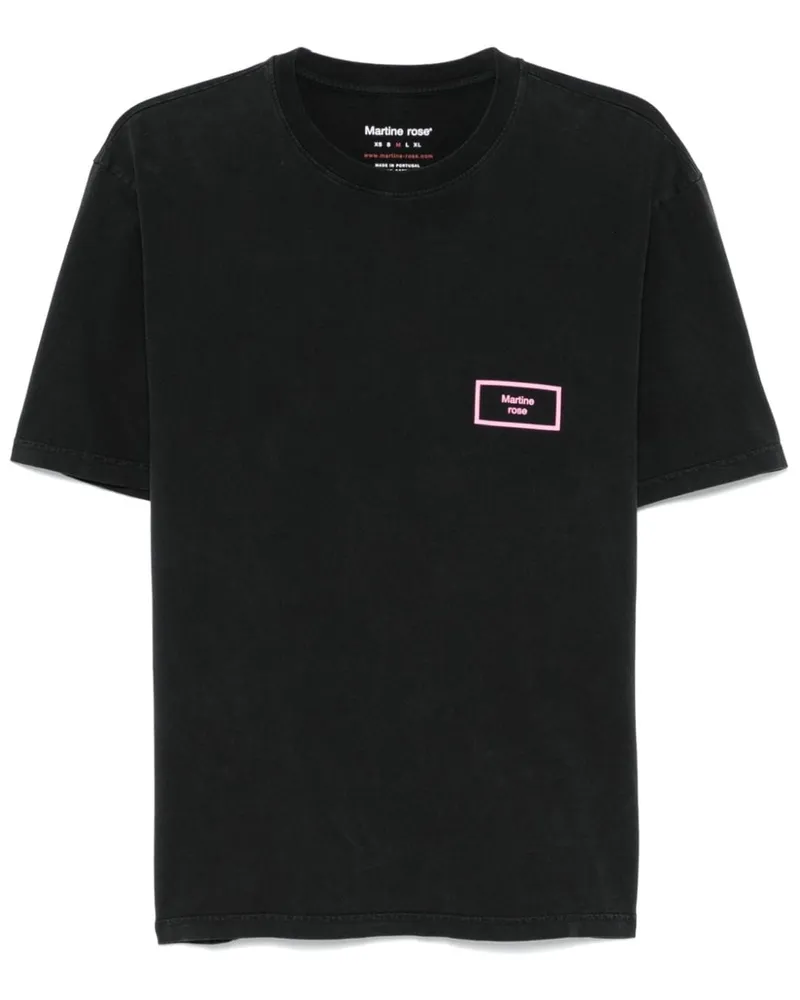 Martine Rose T-Shirt mit vorstehendem Logo - Schwarz Schwarz