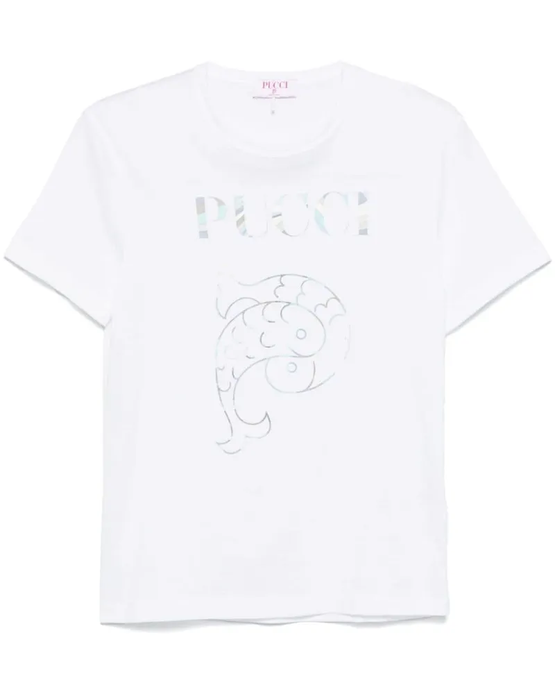 Emilio Pucci T-Shirt mit Logo-Print - Weiß Weiß