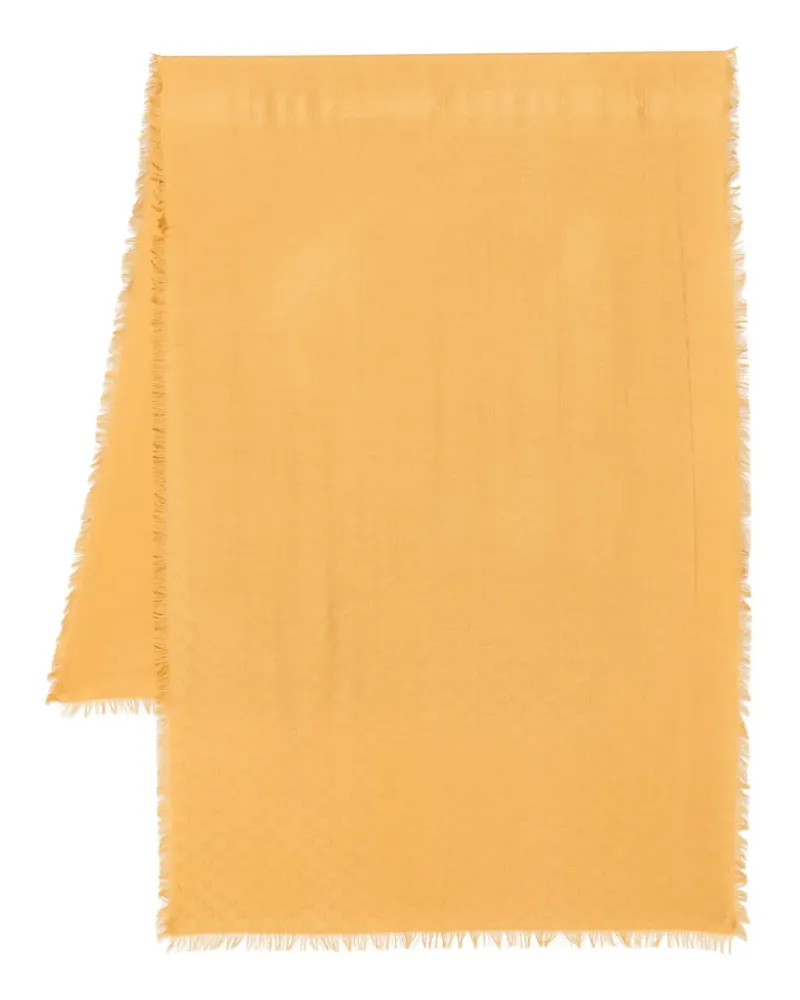 Max Mara Schal mit Jacquard-Logo - Gelb Gelb