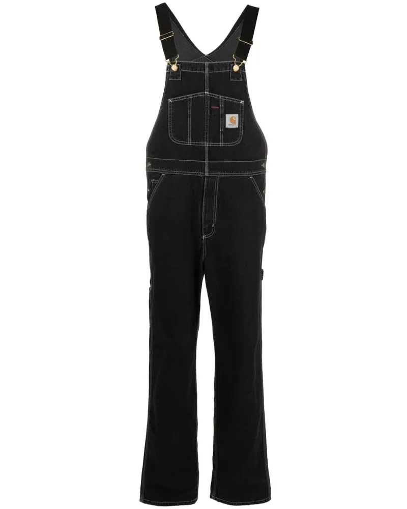 Carhartt WIP Gerade Latzhose mit Logo-Patch - Schwarz Schwarz