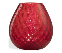 Kerzenhalter aus Makramee-Glas - Rot