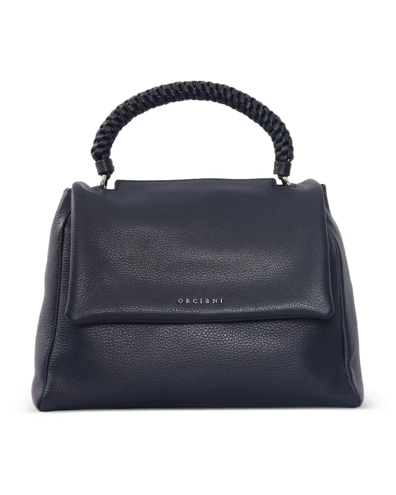 Orciani Mittelgroßer Sveva Sense Scooby Tote Bag mit Flechthenkel - Schwarz Schwarz