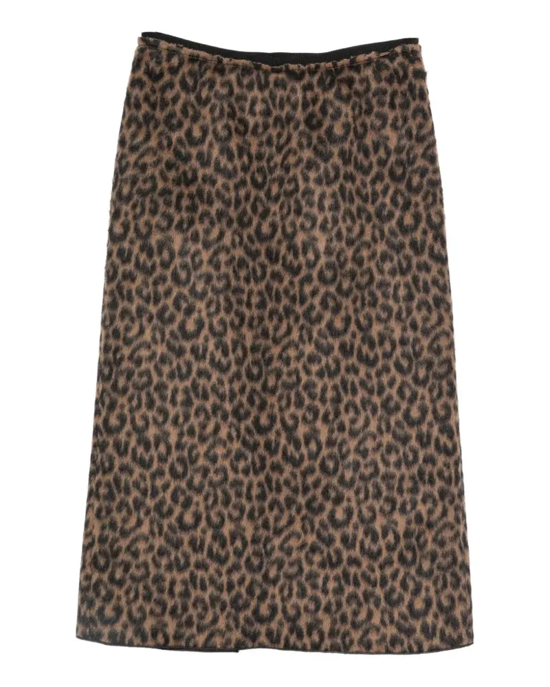 ALYSI Tubino Midirock mit Leopardenprint - Braun Braun