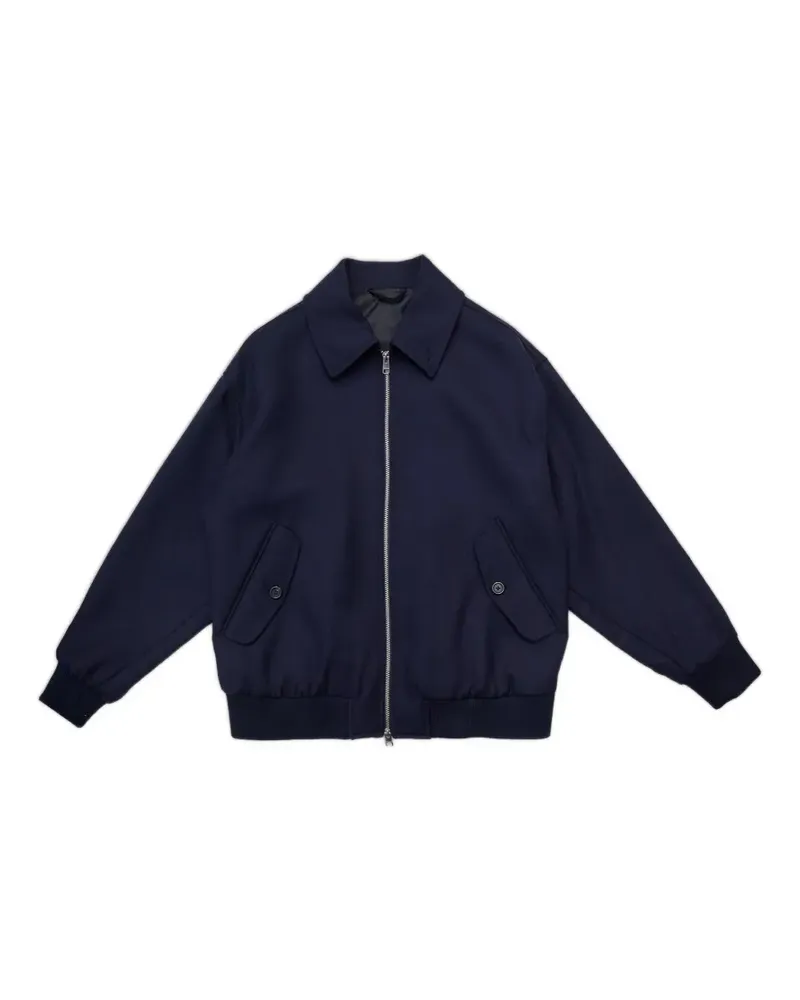 Selected zip-up patch-pocket jacket - Blau Blau