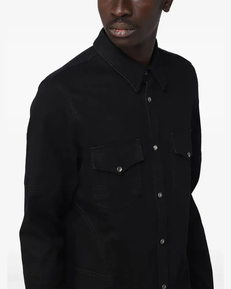 Alexander McQueen Langärmelige Hemdjacke - Schwarz Schwarz
