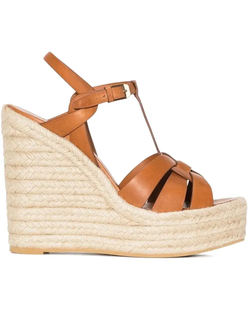 Saint Laurent Riemen-Espadrilles mit Schnallendetail - Braun Braun