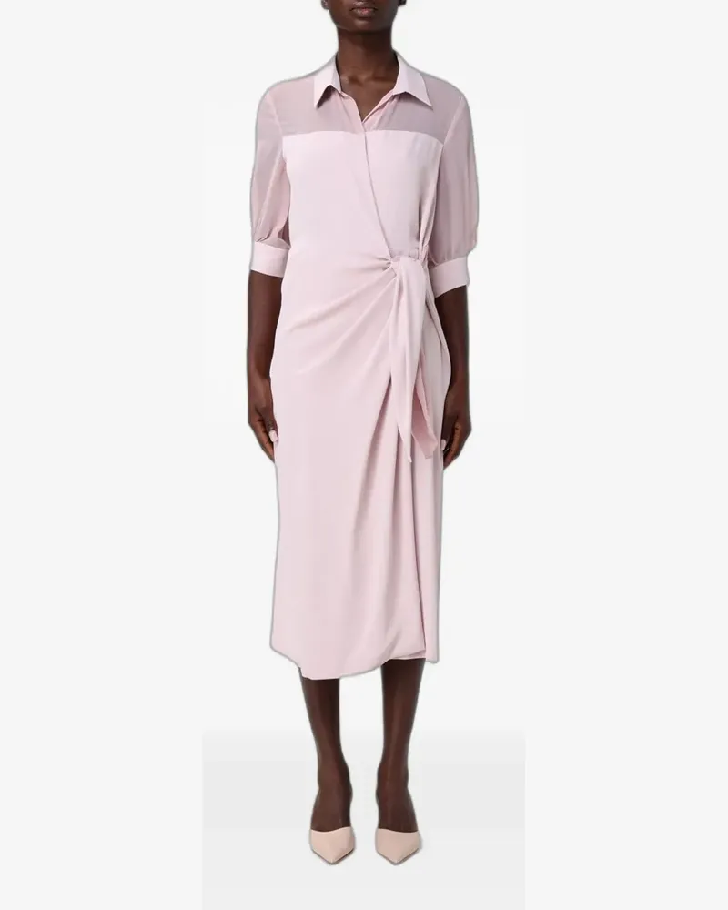 Hanita midi bow-detail wrap dress - Rosa Rosa