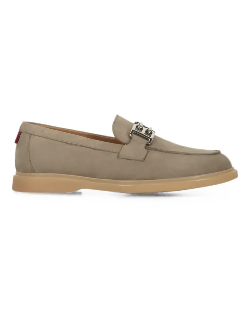 Bally logo-plaque leather loafers - Grau Grau