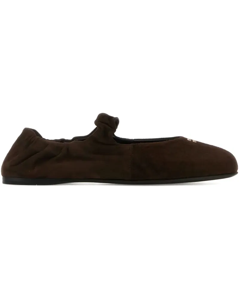 Miu Miu Ruches suede ballerinas - Braun Braun