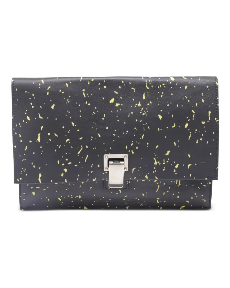 Proenza Schouler Kleine Lunch Clutch mit Malerei-Print - Schwarz Schwarz