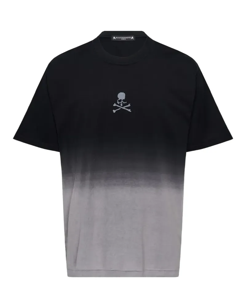 Mastermind Japan skull-print ombré-effect T-shirt - Schwarz Schwarz