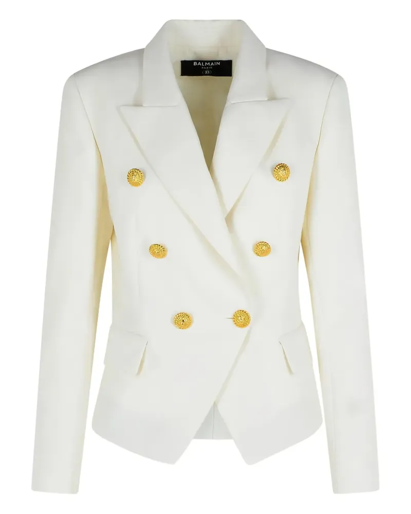 Balmain Doppelreihiges Sakko - Weiß Weiß