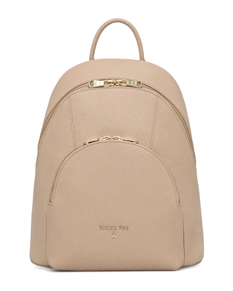 Patrizia Pepe logo-lettering backpack - Nude Nude