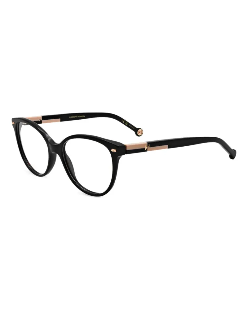 Carolina Herrera New York Brille mit rundem Gestell - Schwarz Schwarz