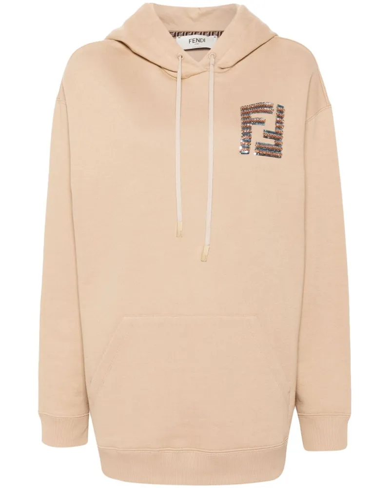 Fendi Hoodie mit FF-Pailletten - Braun Braun