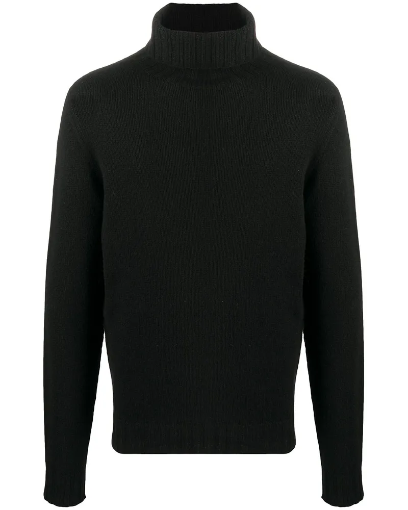 Palm Angels Rollkragenpullover mit Logo - Schwarz Schwarz