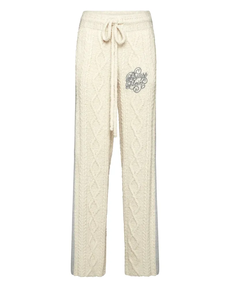 Philipp Plein Strickhose mit geradem Bein - Weiß Weiß