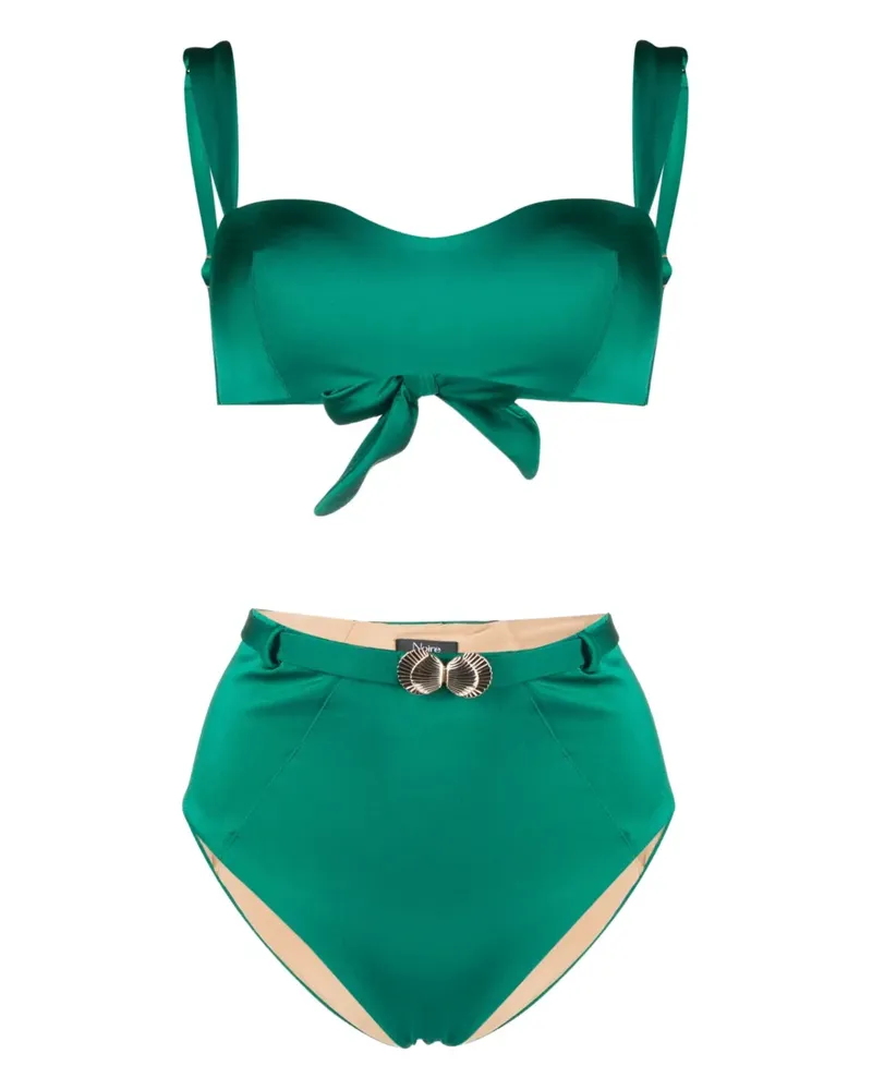 Noire Swimwear Bikini mit Muschelanhänger - Grün Grün
