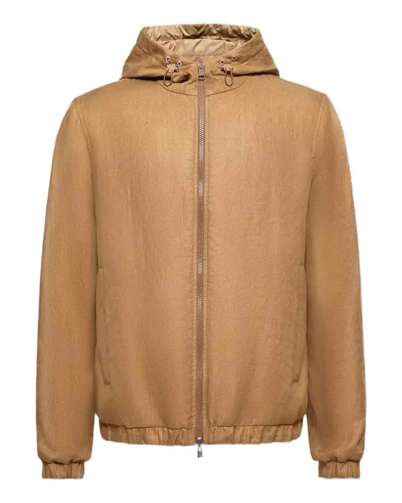 Moncler Duguay hooded logo-patch windbreaker - Braun Braun