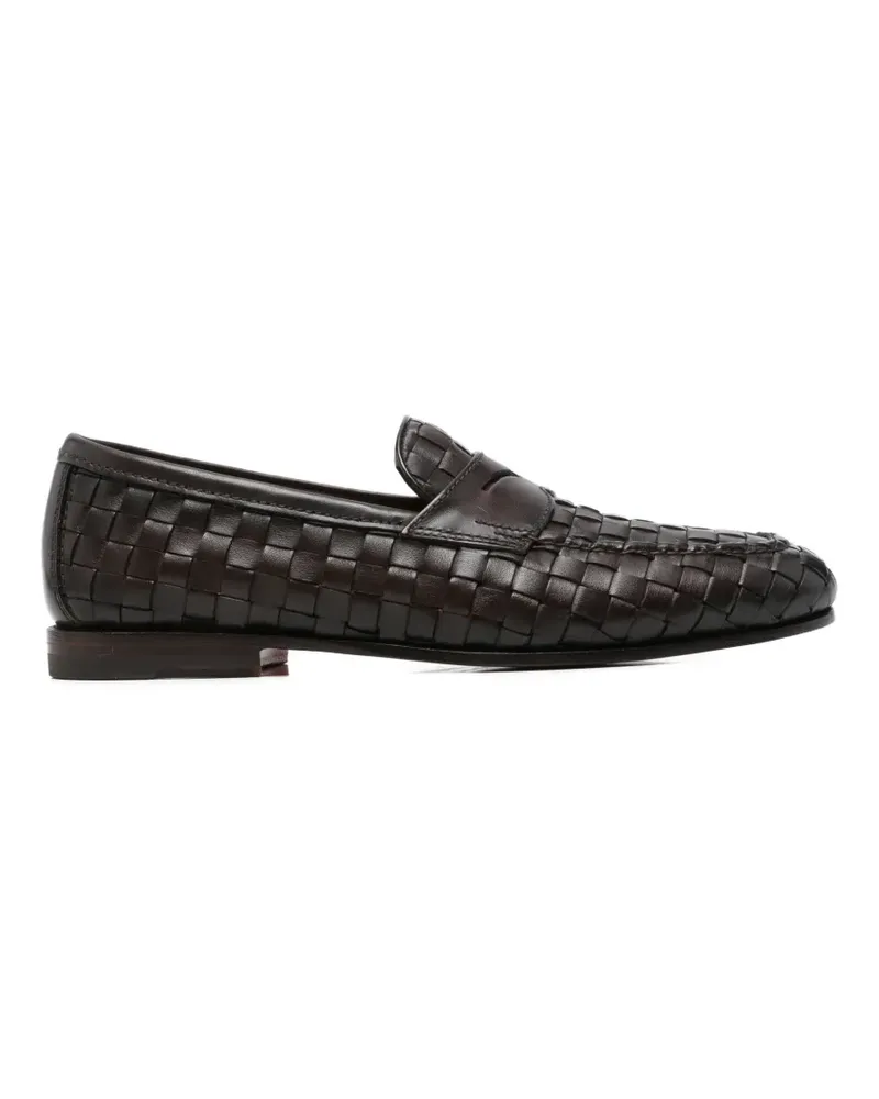 Santoni Carlos woven leather loafers - Braun Braun