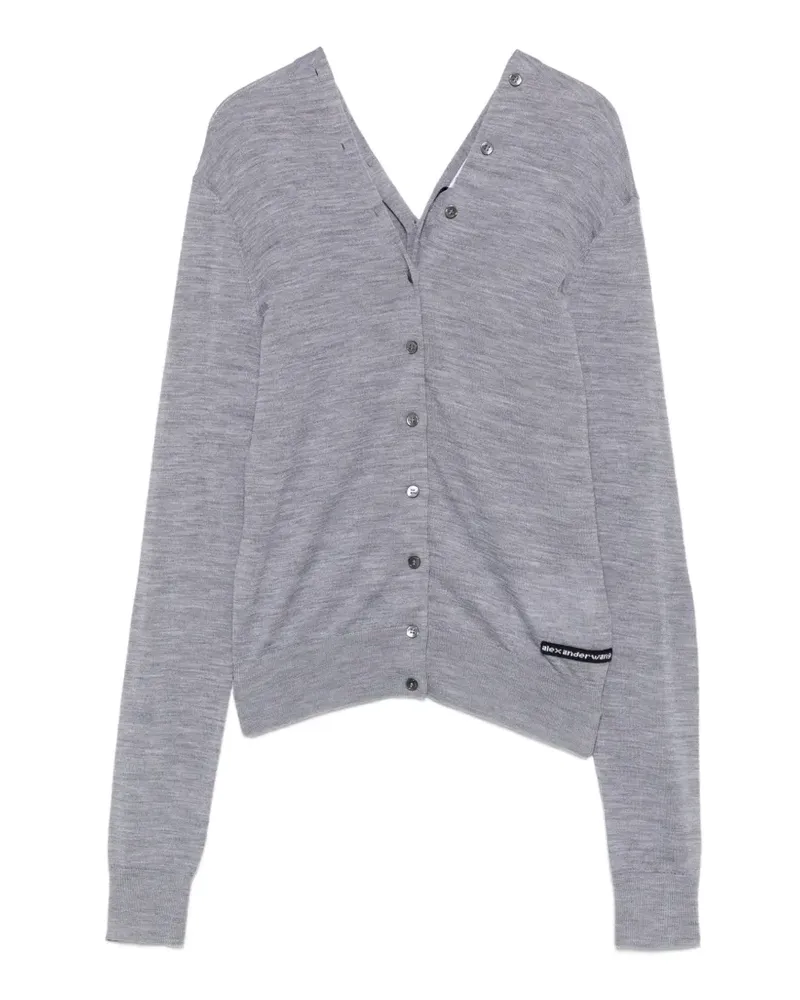 Alexander Wang off-shoulder button-down cardigan - Grau Grau