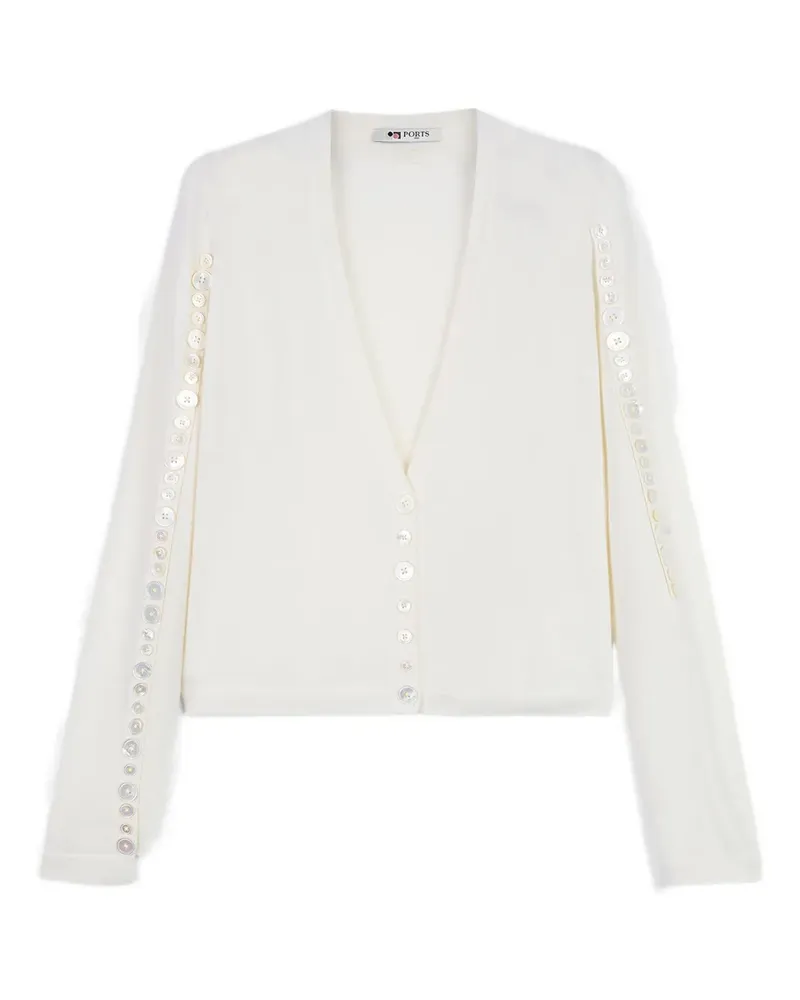 Ports 1961 Cardigan mit Pailletten - Weiß Weiß