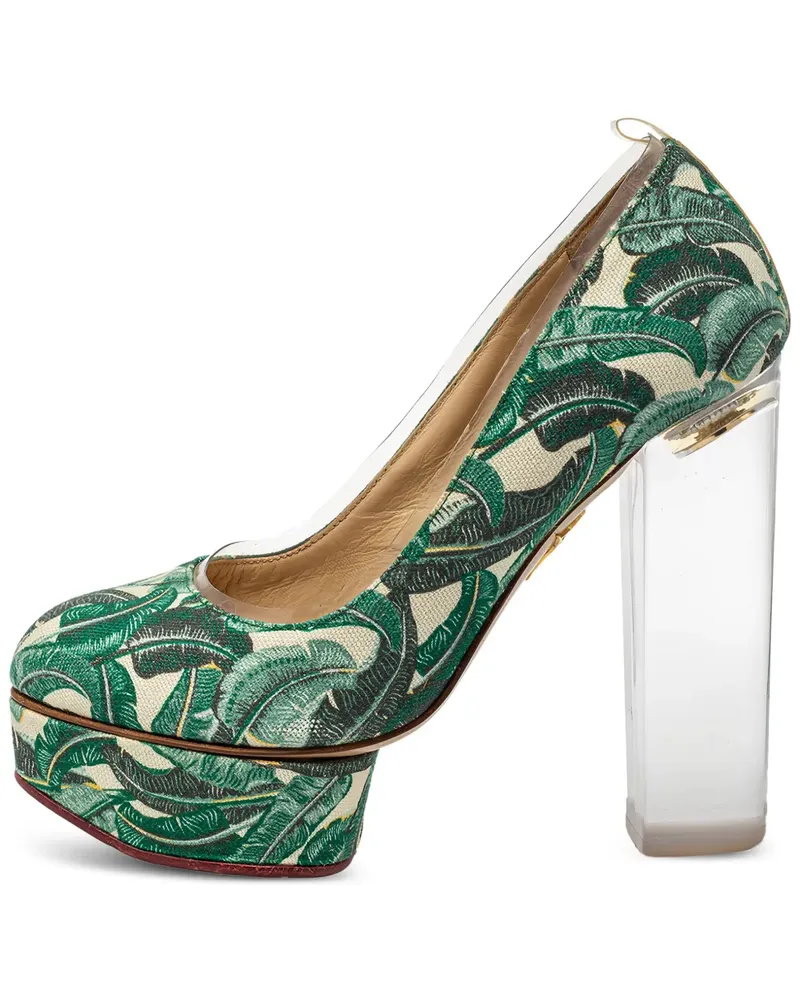 Charlotte Olympia Plateau-Pumps mit Print - Grün Grün