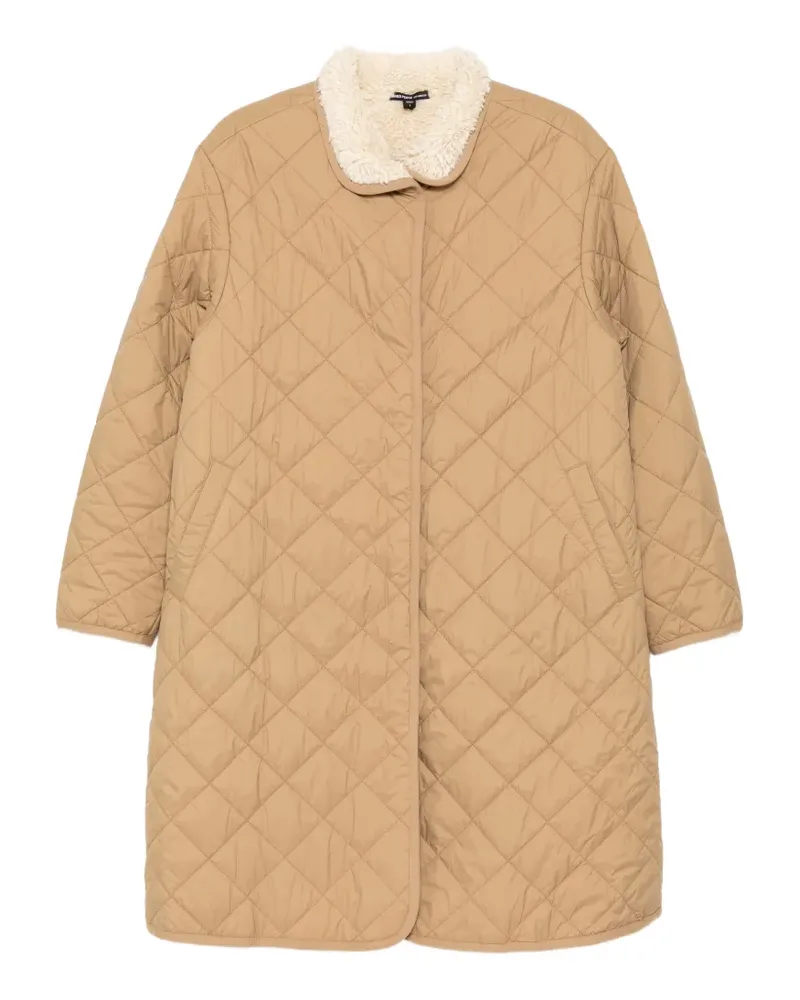 James Perse quilted shearling-collar coat - Nude Nude