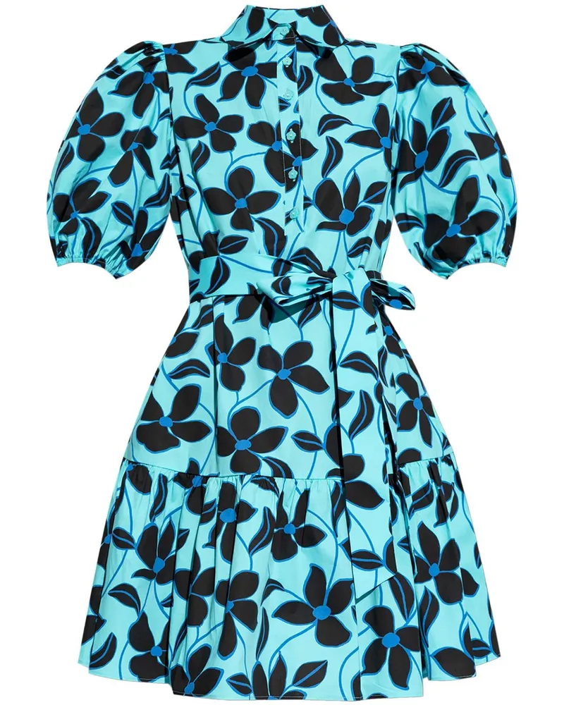 Kate Spade Minikleid mit Blumen-Print Blau