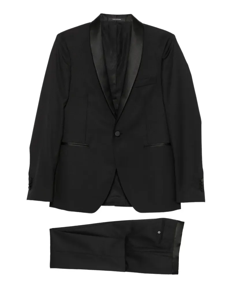 Tagliatore shawl-lapel suit - Schwarz Schwarz