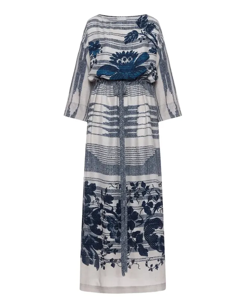 Pierre-Louis Mascia striped-pattern maxi dress - Nude Nude