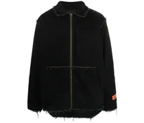 Rebuilt Jeansjacke mit Reißverschluss - Schwarz