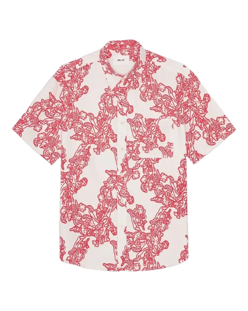 NN 07 print short sleeve shirt - Weiß Weiß