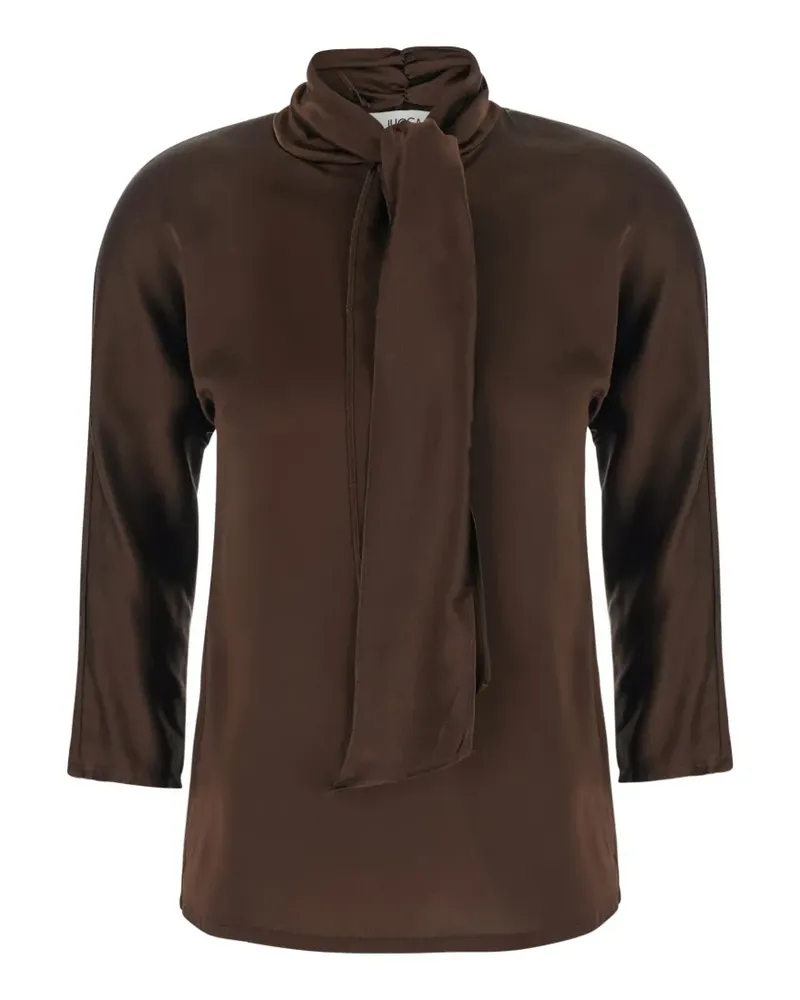 Jucca pussy-bow long-sleeve blouse - Braun Braun