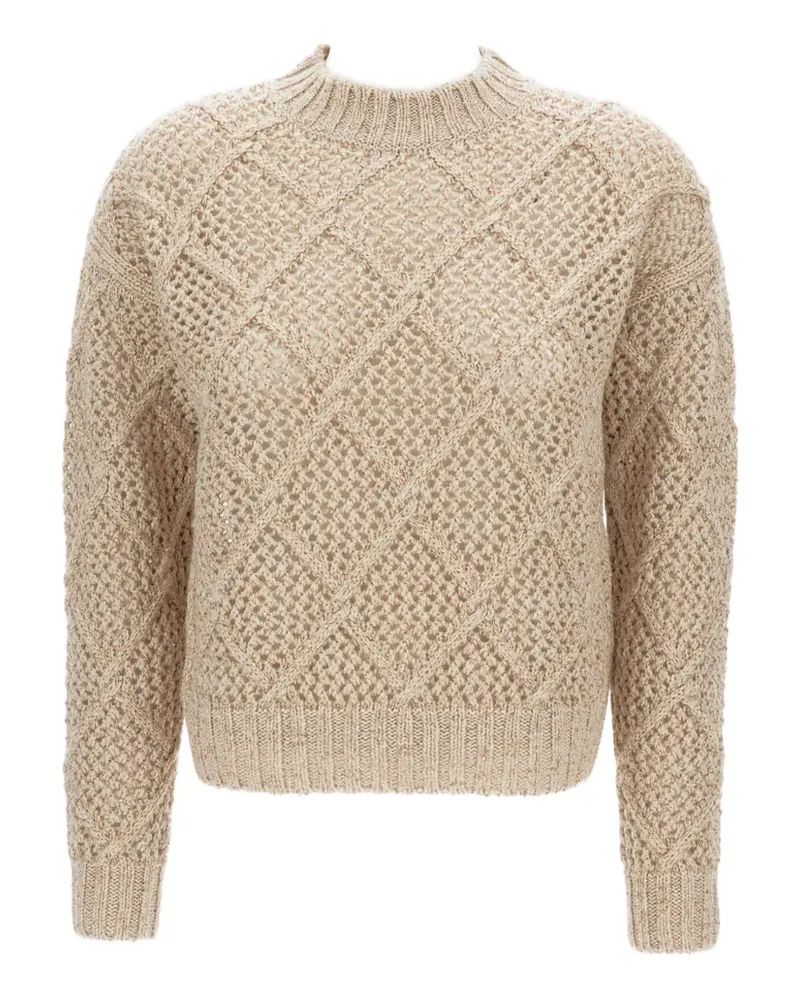 Max Mara Pullover mit Lochmuster - Nude Nude