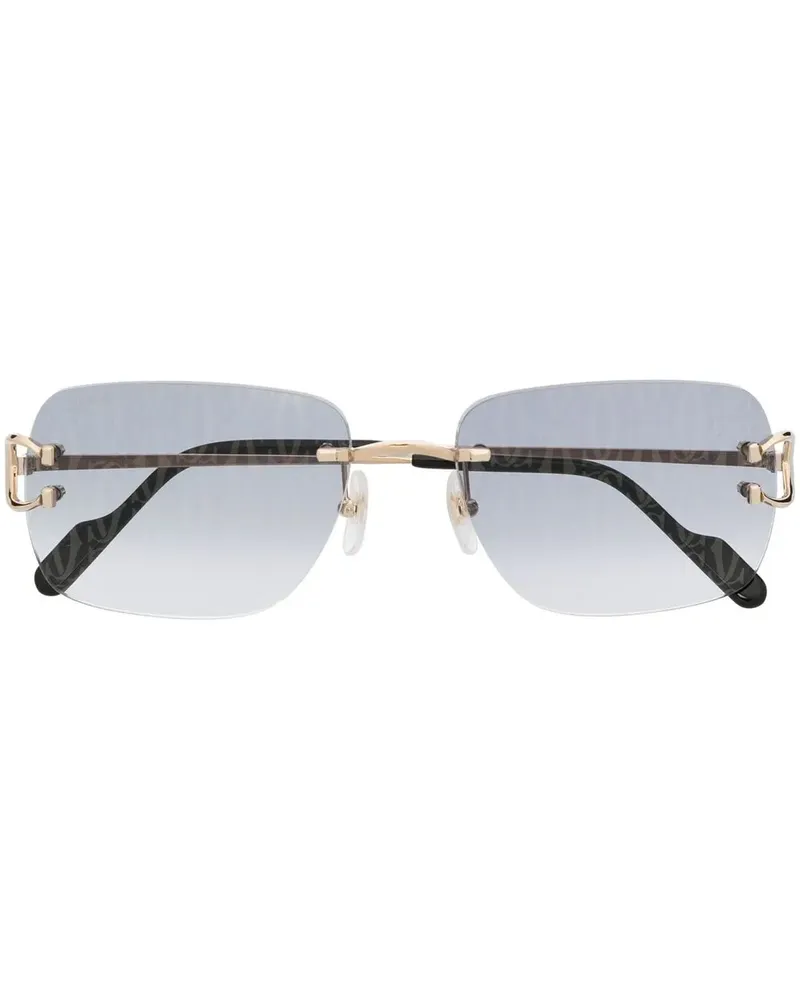 Cartier Sonnenbrille mit eckigem Gestell - Gold Gold