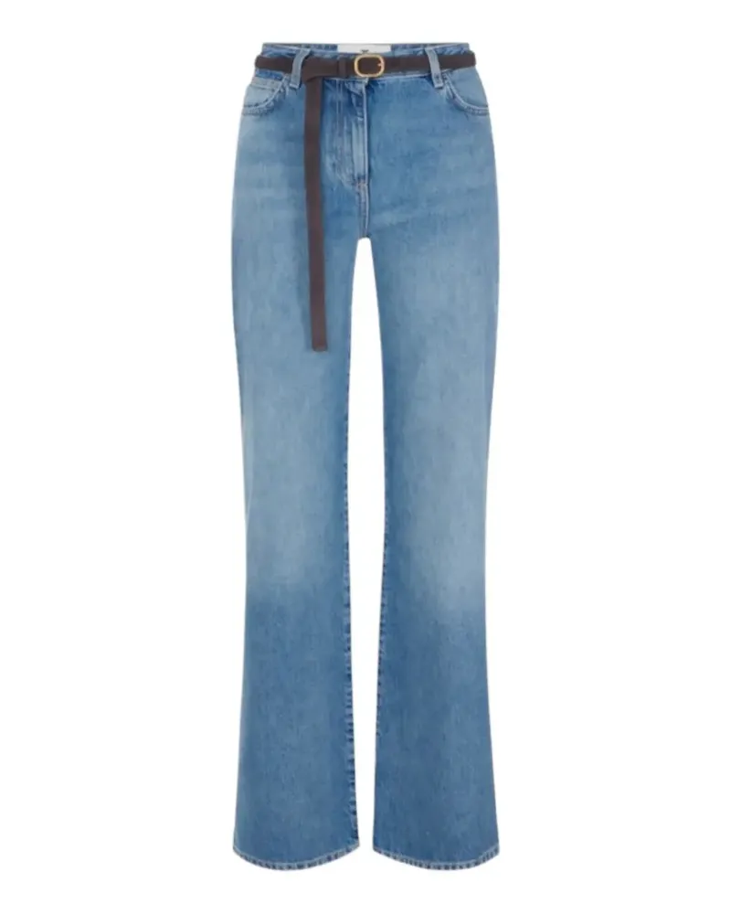 Elisabetta Franchi palazzo jeans with belt - Blau Blau