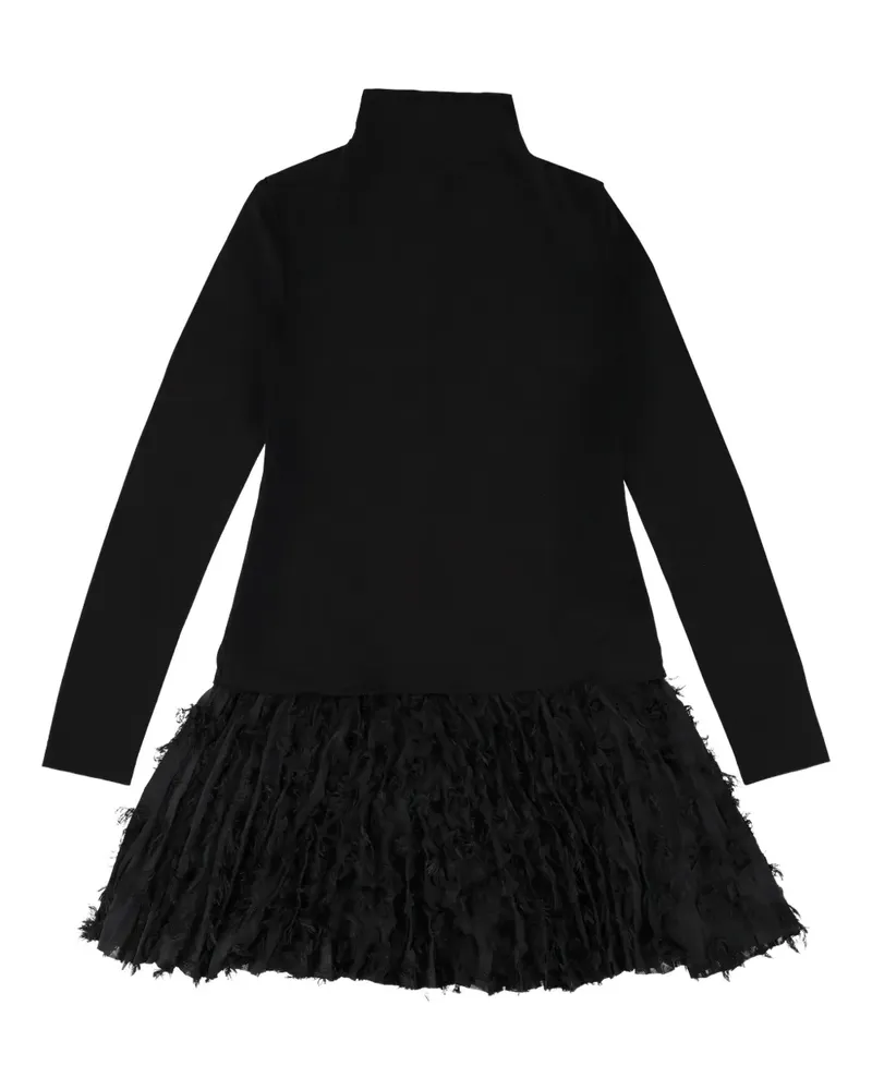 HUGO BOSS roll-neck ruffled dress - Schwarz Schwarz