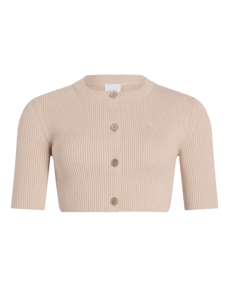 Patou Gerippter Cropped-Cardigan mit Knopfverschluss - Nude Nude