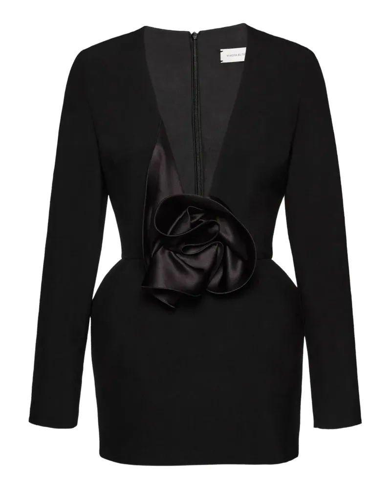 Magda Butrym Kleid mit Blumenapplikation - Schwarz Schwarz